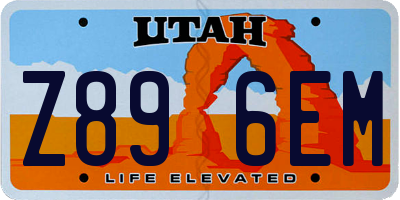 UT license plate Z896EM