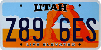 UT license plate Z896ES