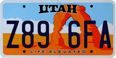 UT license plate Z896FA