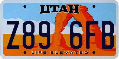 UT license plate Z896FB