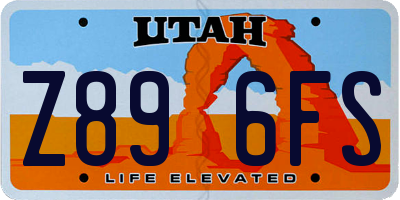 UT license plate Z896FS