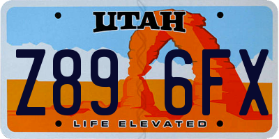 UT license plate Z896FX