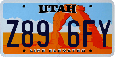 UT license plate Z896FY