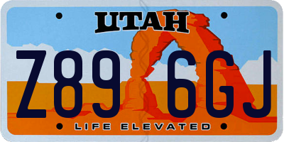 UT license plate Z896GJ