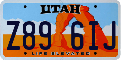 UT license plate Z896IJ