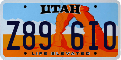UT license plate Z896IO