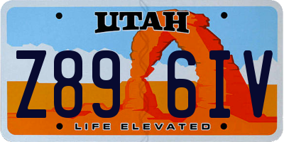 UT license plate Z896IV