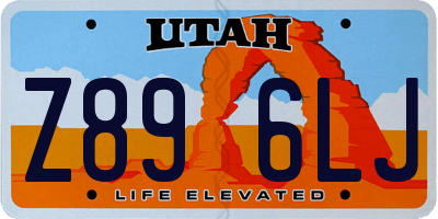 UT license plate Z896LJ