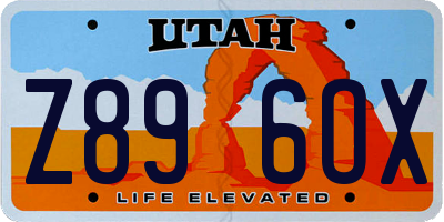 UT license plate Z896OX
