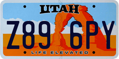 UT license plate Z896PY