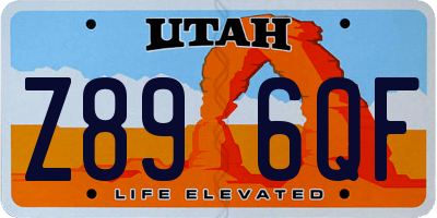 UT license plate Z896QF