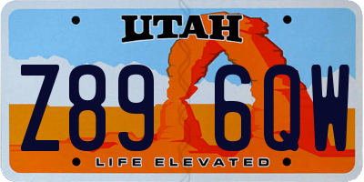 UT license plate Z896QW