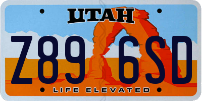 UT license plate Z896SD