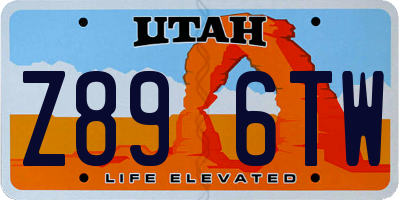 UT license plate Z896TW