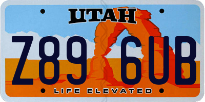 UT license plate Z896UB