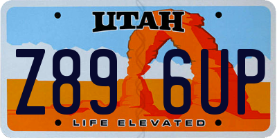 UT license plate Z896UP