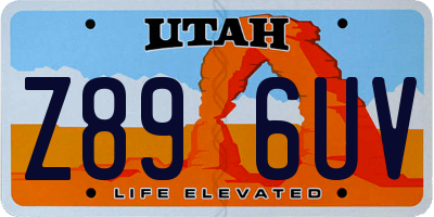 UT license plate Z896UV