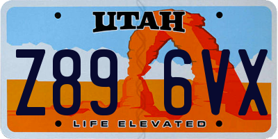 UT license plate Z896VX