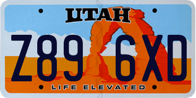 UT license plate Z896XD