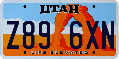 UT license plate Z896XN