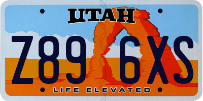 UT license plate Z896XS