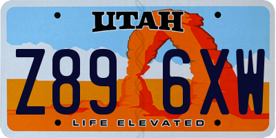 UT license plate Z896XW