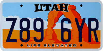UT license plate Z896YR
