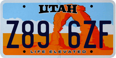 UT license plate Z896ZF