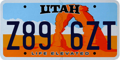 UT license plate Z896ZT