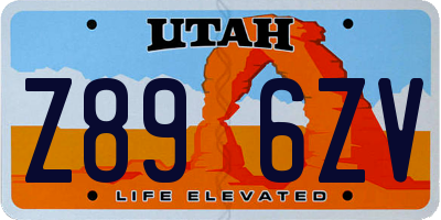 UT license plate Z896ZV