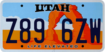 UT license plate Z896ZW