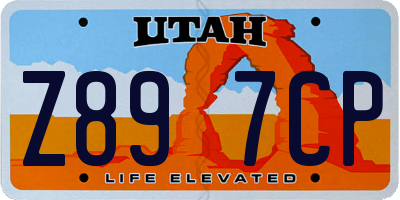 UT license plate Z897CP