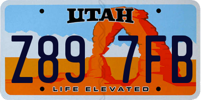 UT license plate Z897FB