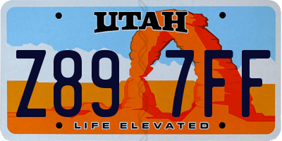 UT license plate Z897FF