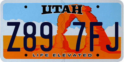 UT license plate Z897FJ