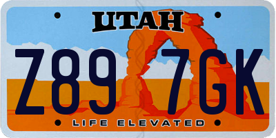 UT license plate Z897GK