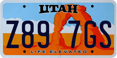 UT license plate Z897GS