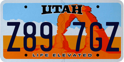 UT license plate Z897GZ