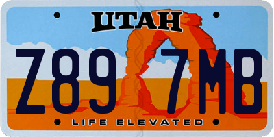 UT license plate Z897MB