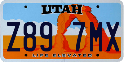 UT license plate Z897MX