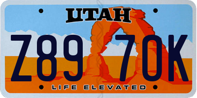 UT license plate Z897OK