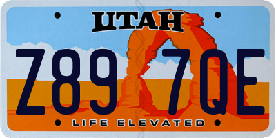 UT license plate Z897QE