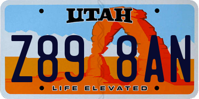 UT license plate Z898AN