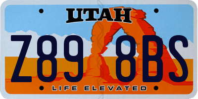 UT license plate Z898BS