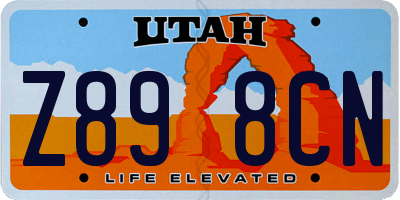 UT license plate Z898CN