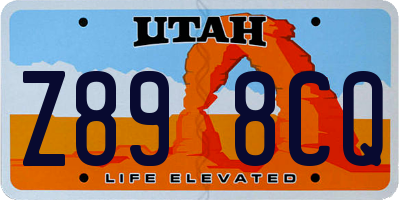 UT license plate Z898CQ