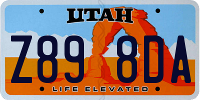 UT license plate Z898DA
