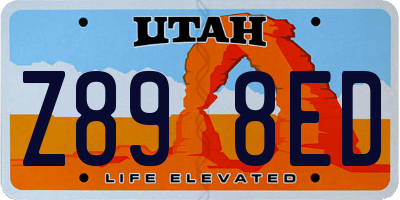 UT license plate Z898ED