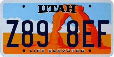 UT license plate Z898EF
