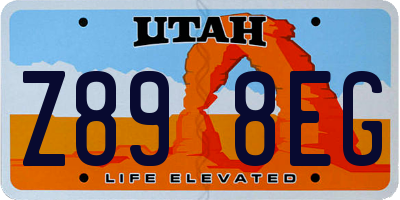 UT license plate Z898EG